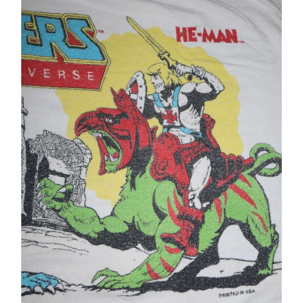 Vintage 1984 Masters of the Universe He-Man Skeletor Beach Towel Franco 80s Thin
